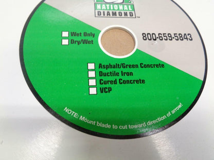 NEW NATIONAL DIAMOND 14" SAW BLADE SP1T1