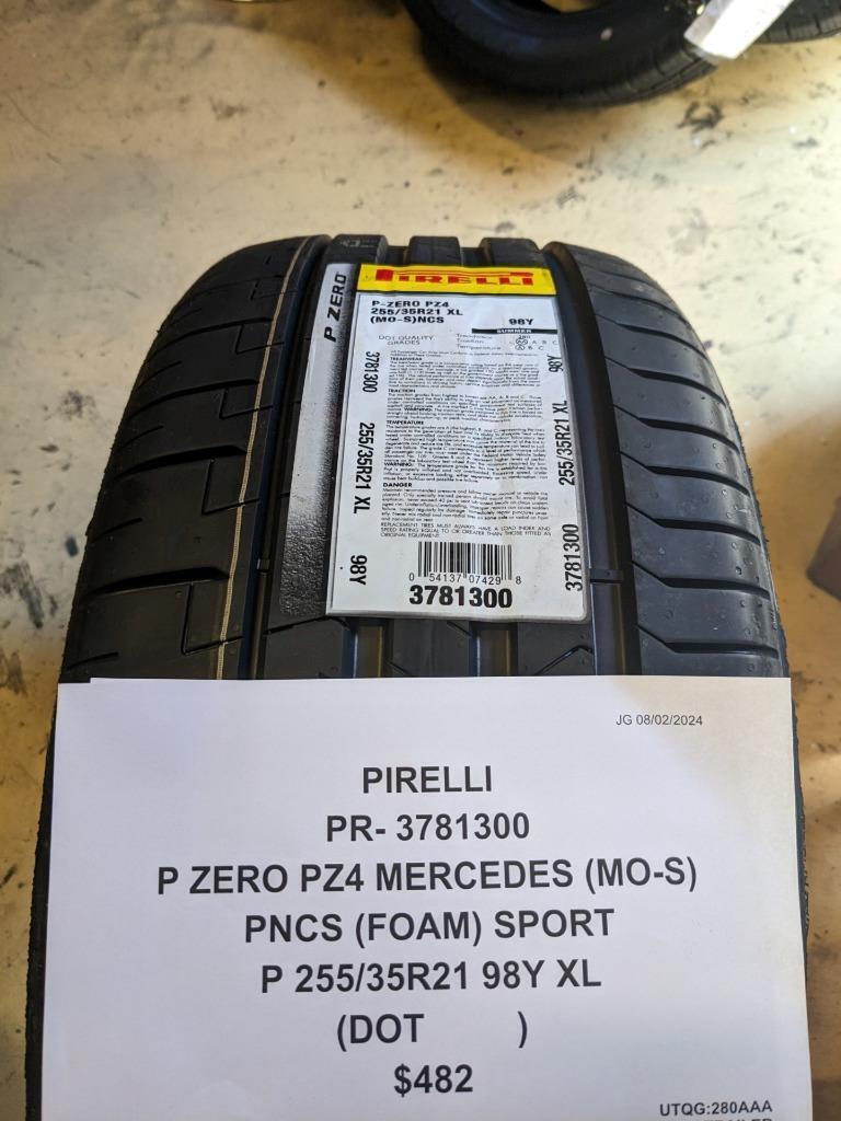 2 PIRELLI P ZERO PZ4 *MOE MERCEDES PNCS SPORT P 255 35 21 95Y XL TIRE 3781300