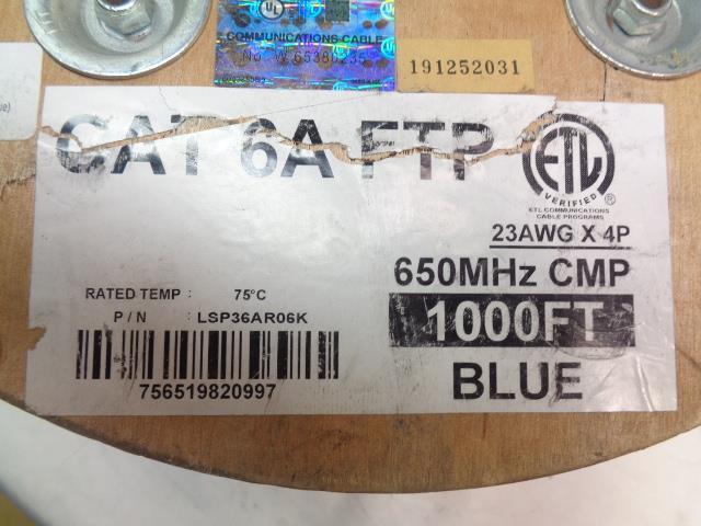 DIGILINK CAT6A CABLE 10GB PLENUM F/UTP SHIELDED 100% COPPER UL 1000FT NEW H2