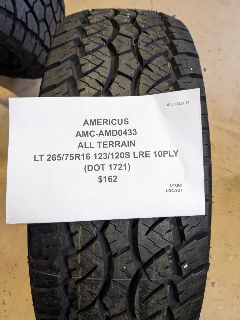 AMERICUS ALL TERRAIN LT 265 75 16 123/120S LRE 10PLY ALL TERRAIN TIRE AMD0433