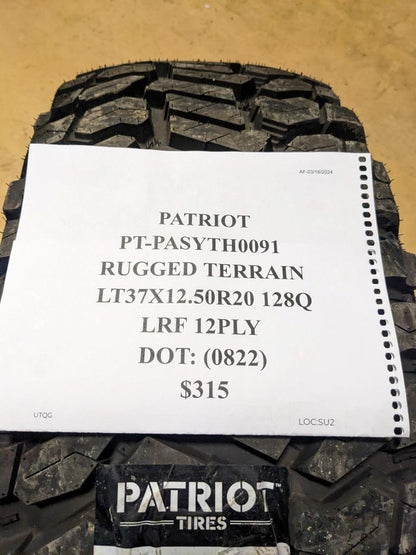 PATRIOT RUGGED TERRIAN LT 37 12.50 20 128Q LRF 12PLY TIRE PASYTH0091 CQ1