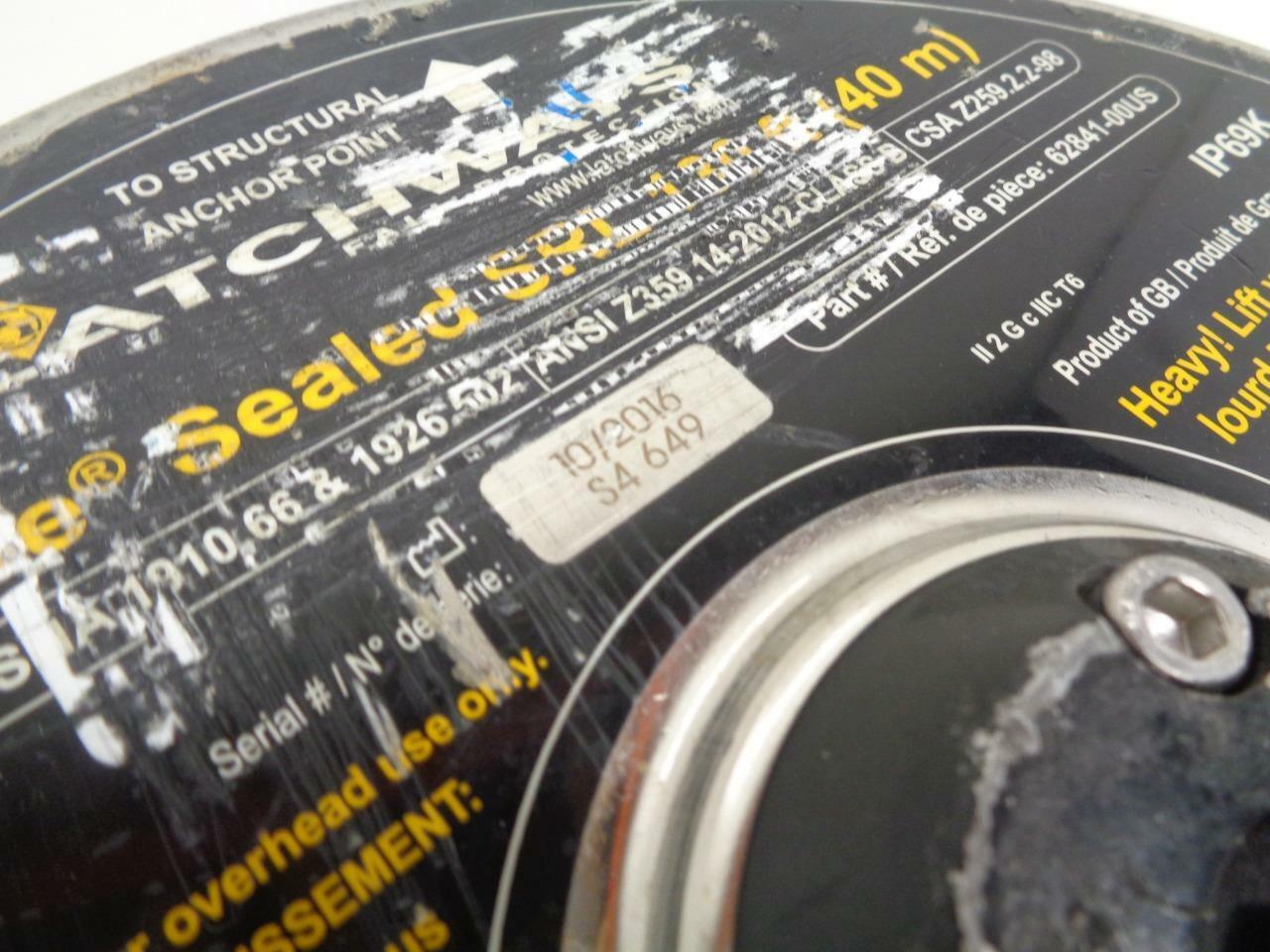 USED LATCHWAYS MANSAFE SEALED SRL 140' SELF-RETRACTING LIFELINE 62841-00US H2