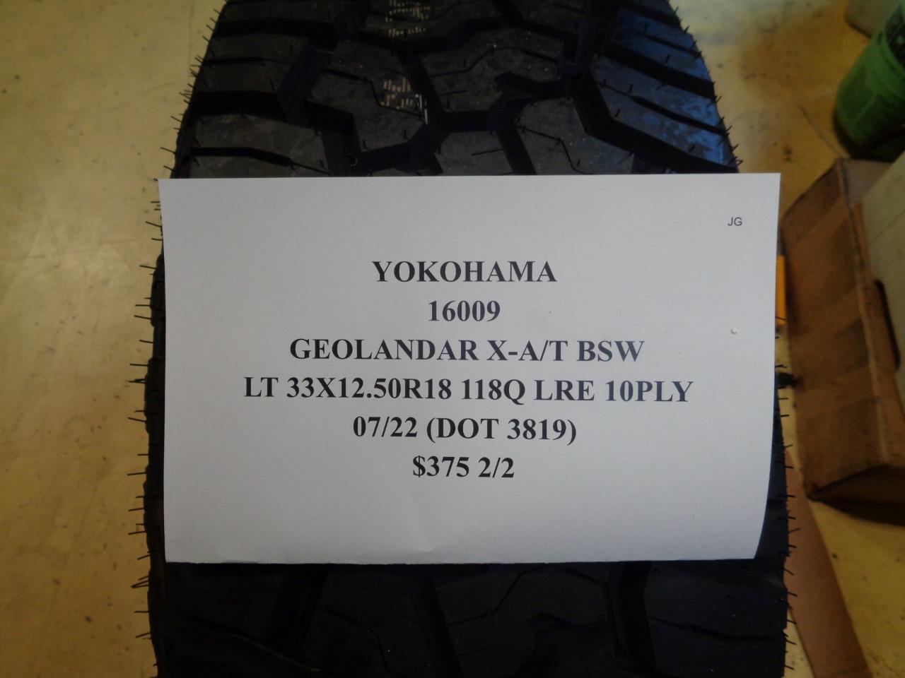 2 NEW TIRES YOKOHAMA GEOLANDAR X-AT BSW LT 33 12.5 18 118Q LRE 10PLY 16009