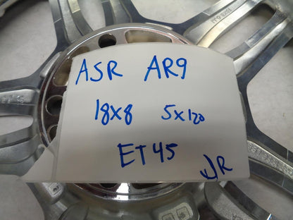 1 NEW ASA AR9 TWO PIECE CHROME WHEEL 18X8 5X120 ET45 WR