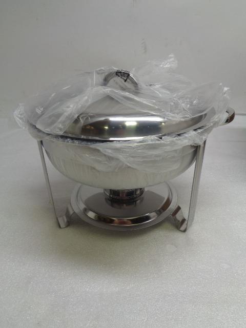 NEW LOT OF 4 ROVSUN 5QT/6L CHAFING STAINLESS STEEL ROUND DISHES SR