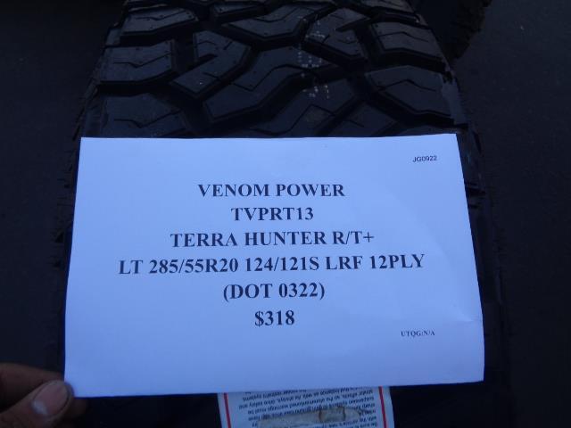 VENOM POWER TERRA HUNTER R/T+ LT 285 55 20 124/121S LRF 12PLY TIRE TVPRT13 SU7