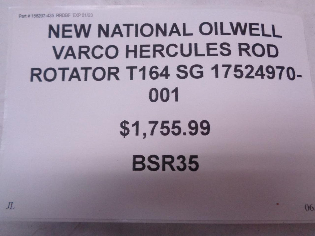 1 NEW NATIONAL OILWELL VARCO HERCULES ROD ROTATOR T164 SG 17524970-001 BSR35