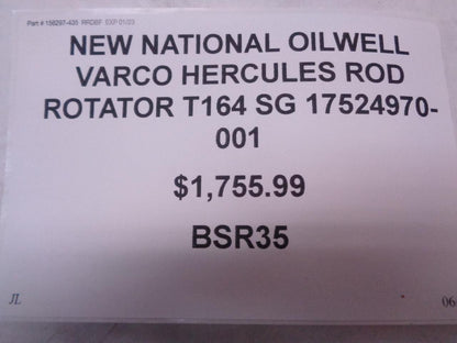 1 NEW NATIONAL OILWELL VARCO HERCULES ROD ROTATOR T164 SG 17524970-001 BSR35