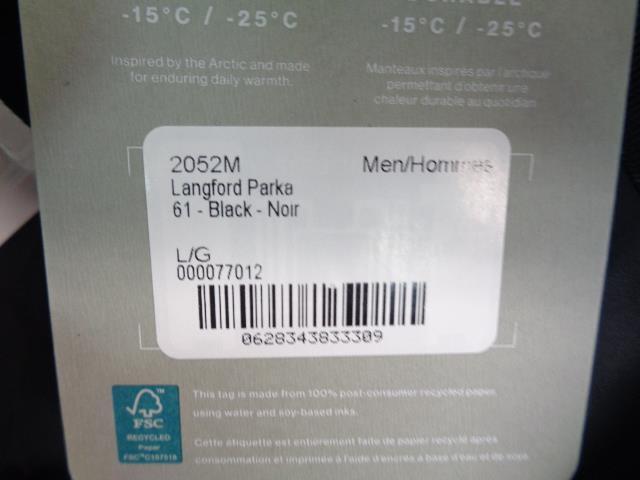 CANADA GOOSE MENS LANGFORD PARKA BLACK L/G 2052M NEW SR