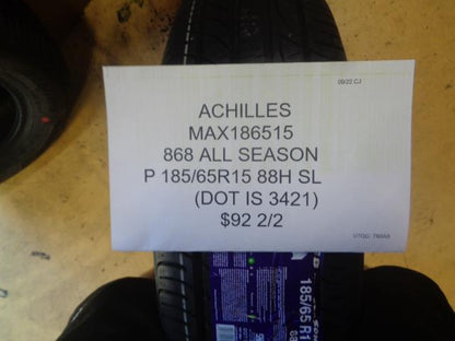 2 ACHILLES 868 ALL SEASON P 185 65 15 88H SL TIRES MAX186515 AQ4