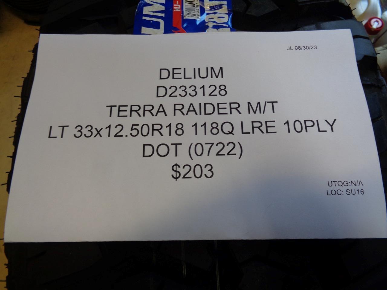 DELIUM TERRA RAIDER M/T LT 33 12.5 18 118Q LRE 10PLY TIRE D233128 BQ4