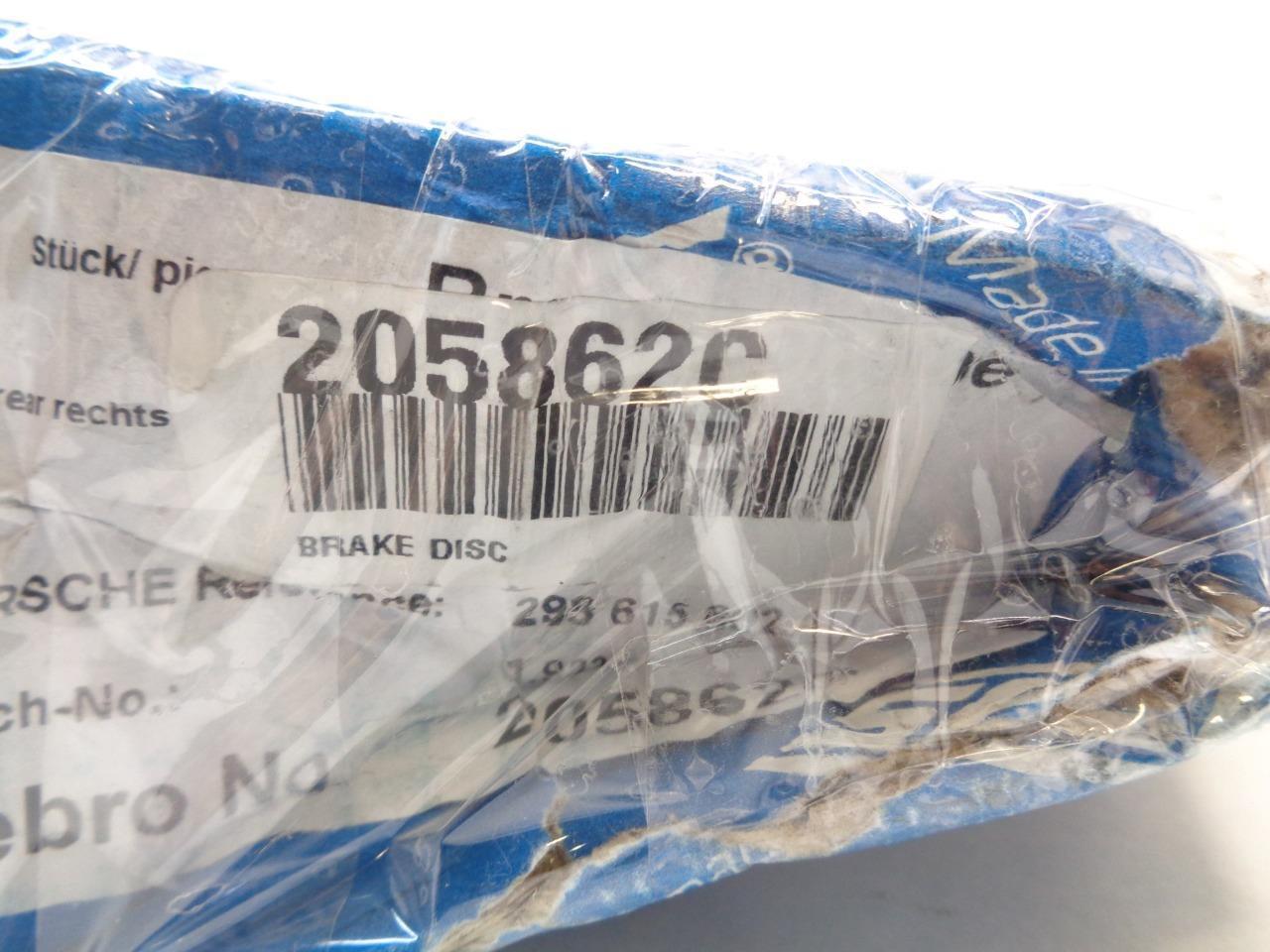SEBRO 205862C 2010+ PORSCHE PANAMERA REAR RIGHT SLOTTED BRAKE ROTOR R21