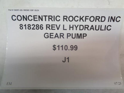 CONCENTRIC ROCKFORD INC 818286 REV L HYDRAULIC GEAR PUMP J1