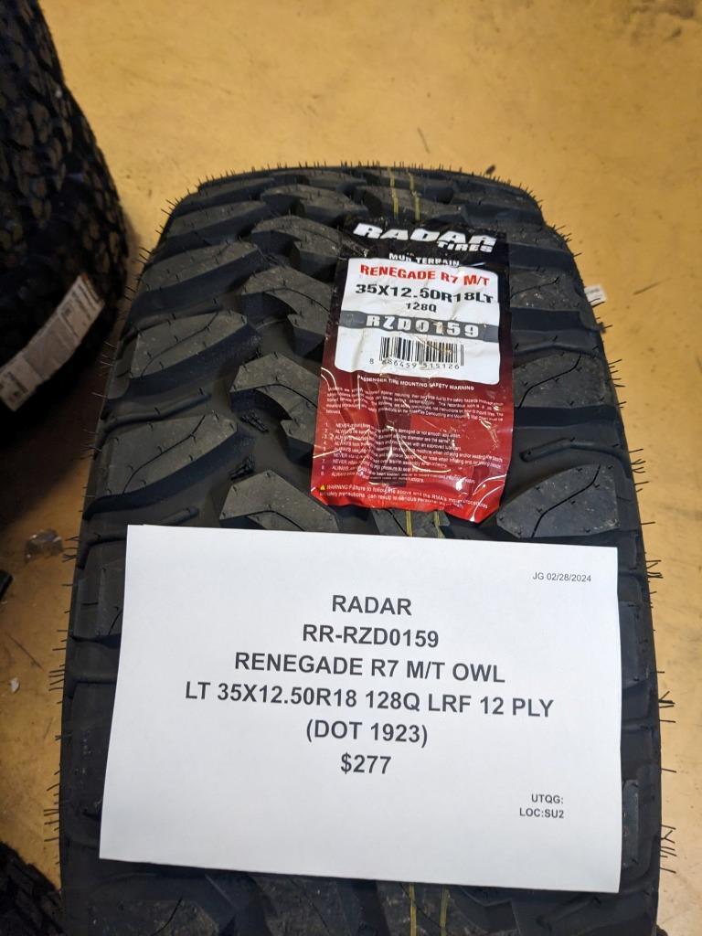 RADAR RENEGADE R7 M/T OWL LT 35 12.50 18 128Q LRF 12PLY TIRE RZD0159 CQ1