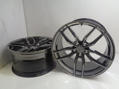 PAIR OF NEW VARIANT KRYPTON BLACK CHROME WHEELS 20x10 ET15 5x4.75 WR