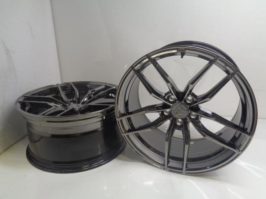 PAIR OF NEW VARIANT KRYPTON BLACK CHROME WHEELS 20x10 ET15 5x4.75 WR