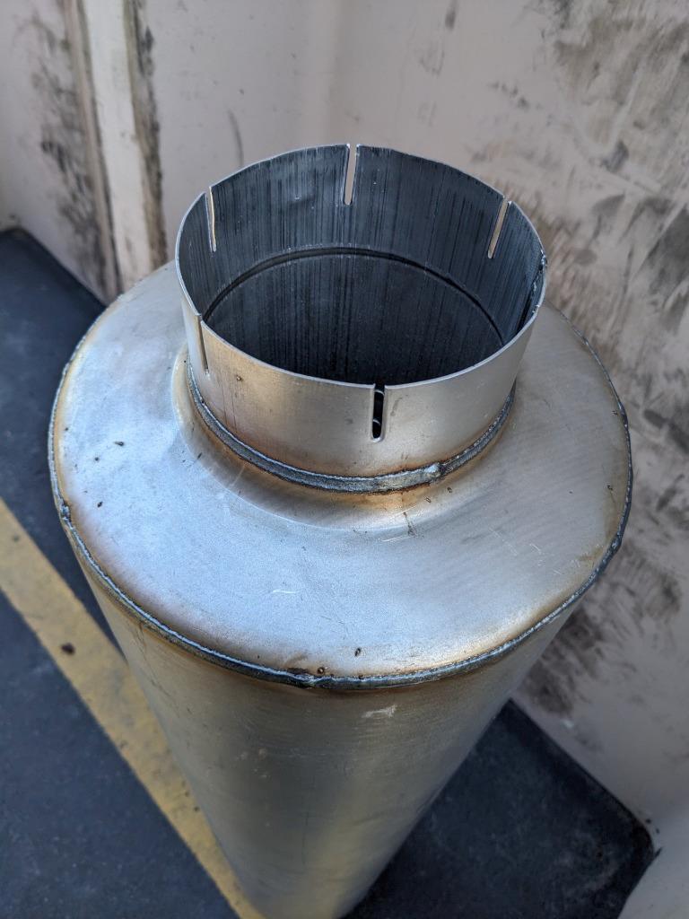 UNBRANDED EXHAUST MUFFLER 50-5/8" OVERALL LENGTH 5" INLET 12/23 NEW B2