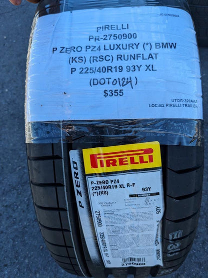 2 PIRELLI P ZERO PZ4 LUXURY (*) (KS) (RSC) P 225 40 19 93T XL TIRES 2750900 CQ3