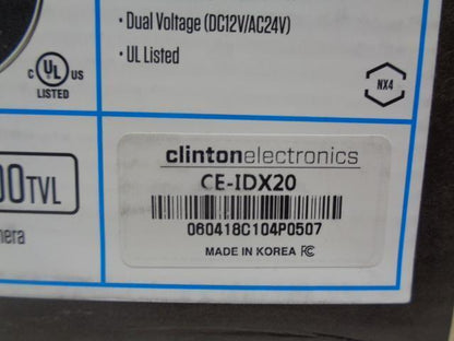 NEW CLINTON ELECTRONICS CE-IDX20 ANALOG IDX SERIES SECURITY CAMERA R28