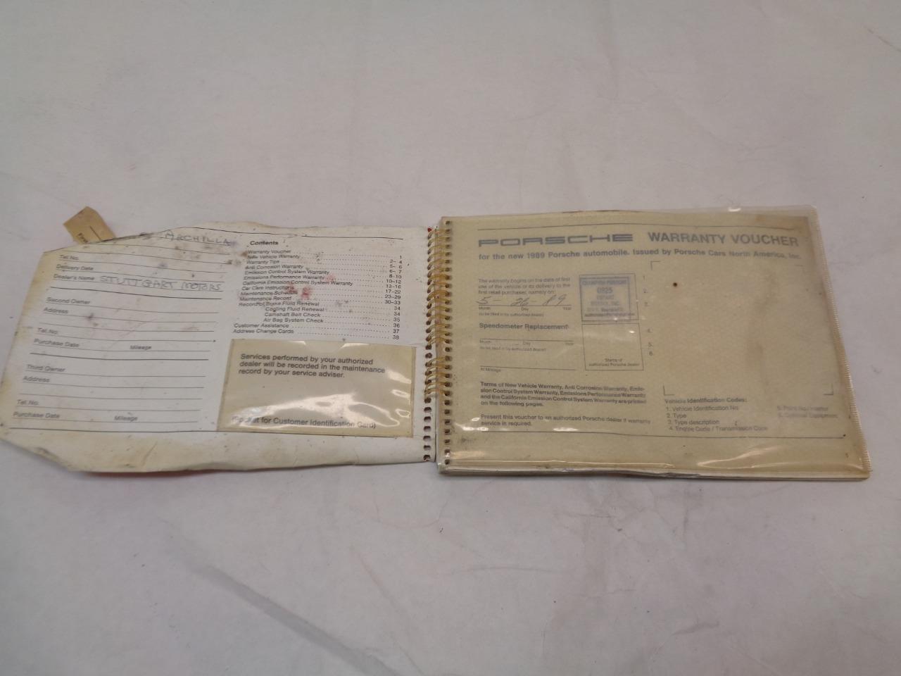 GENUINE 1989 PORSCHE 944 WARRANTY & MAINTENANCE BOOK R25