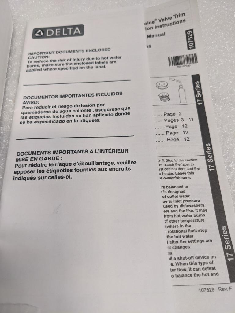 DELTA TESLA SINGLE-HANDLE 3-SPRAY SHOWER FAUCET TRIM KIT T17252-SS NEW R27