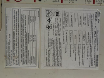 NORITZ NATURAL GAS 250,000 BTU TANKLESS WATER HEATER N-0931M BSR3.2