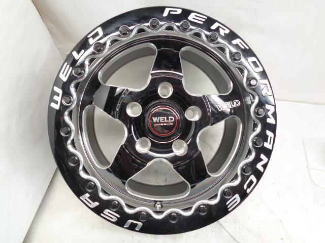 NEW WELD RACING WHEEL 2PC S71 BEADLOCK GLOSS BLACK/CHROME 15x10 5x114.3 WR