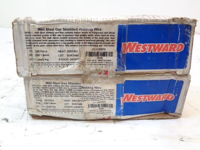 2 WESTWARD 24D973 WELDING WIRE CARBON STEEL ER70S-6 0.03" DIA 11LBS NEW R14