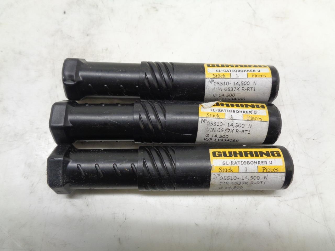 NEW 3 PACK GUHRING 11934088 CARBIDE END MILLS 1/2"x2-1/2" 2 FLUTE R22T6