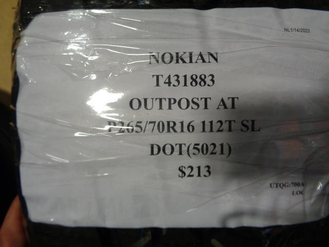 1 NOKIAN OUTPOST AT P 265 70 16 112T SL T431883 TIRE BQ1
