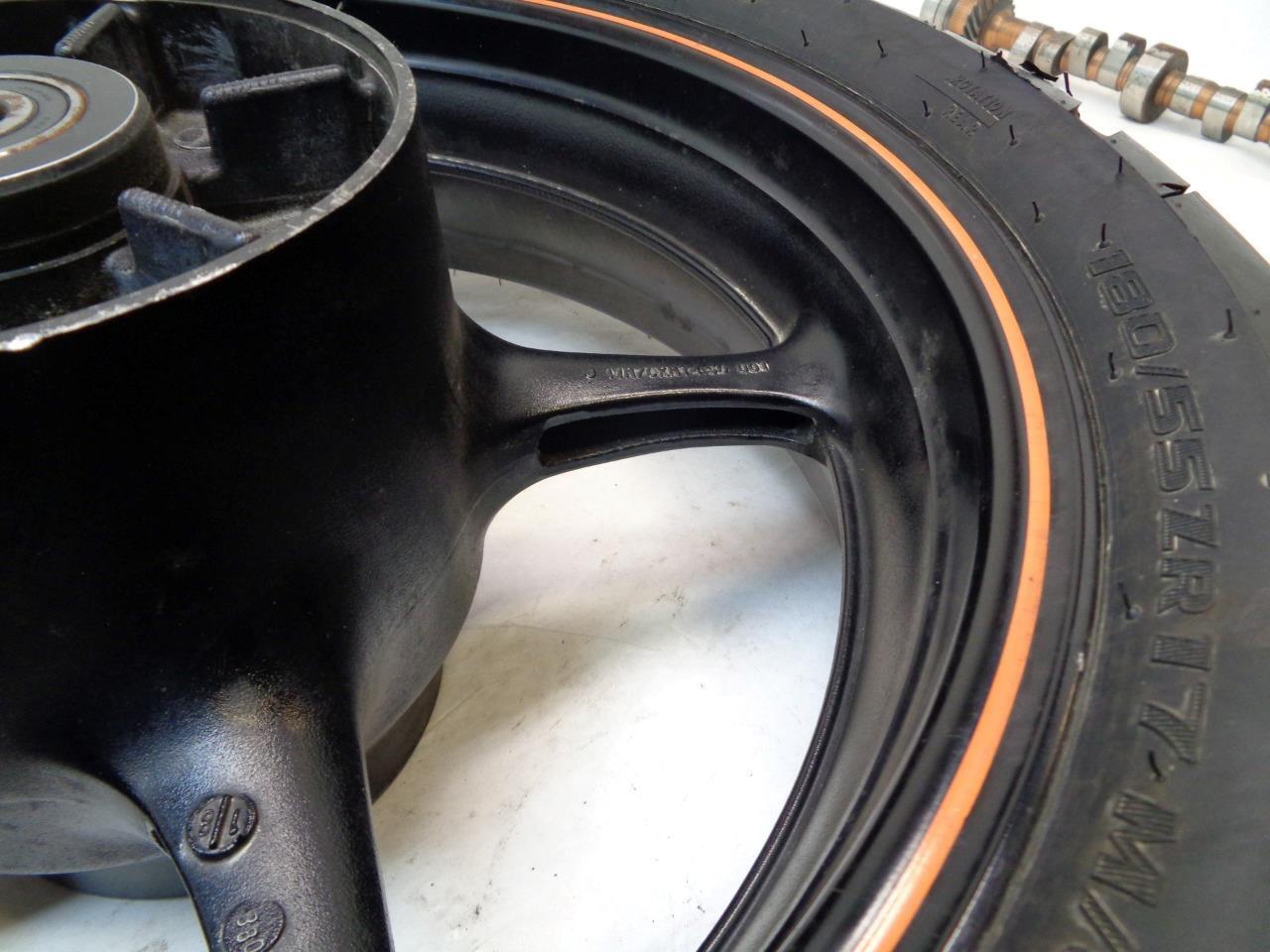 YAMAHA 2004-07 FZ6 17x4.5 5 SPOKE ORANGE STRIPE WHEEL & TIRE SR