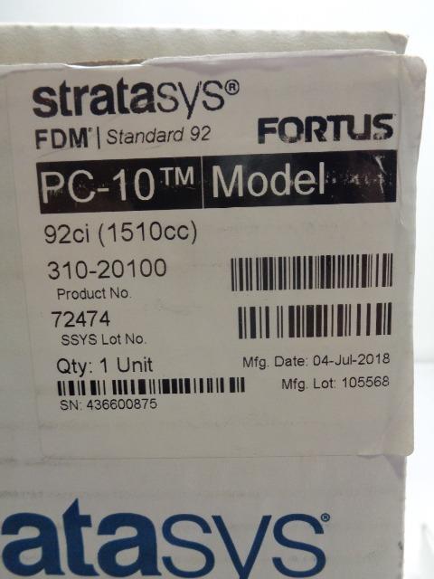 USED STRATASYS FORTUS 310-20100 PC-10 92CI (1510CC) SOLUBLE SUPPORT CANISTER SR
