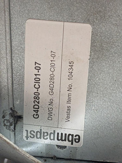 EBMPAPST INDUCED DRAFT FAN (DAMAGE) G4D280-CI01-07 BSRG6