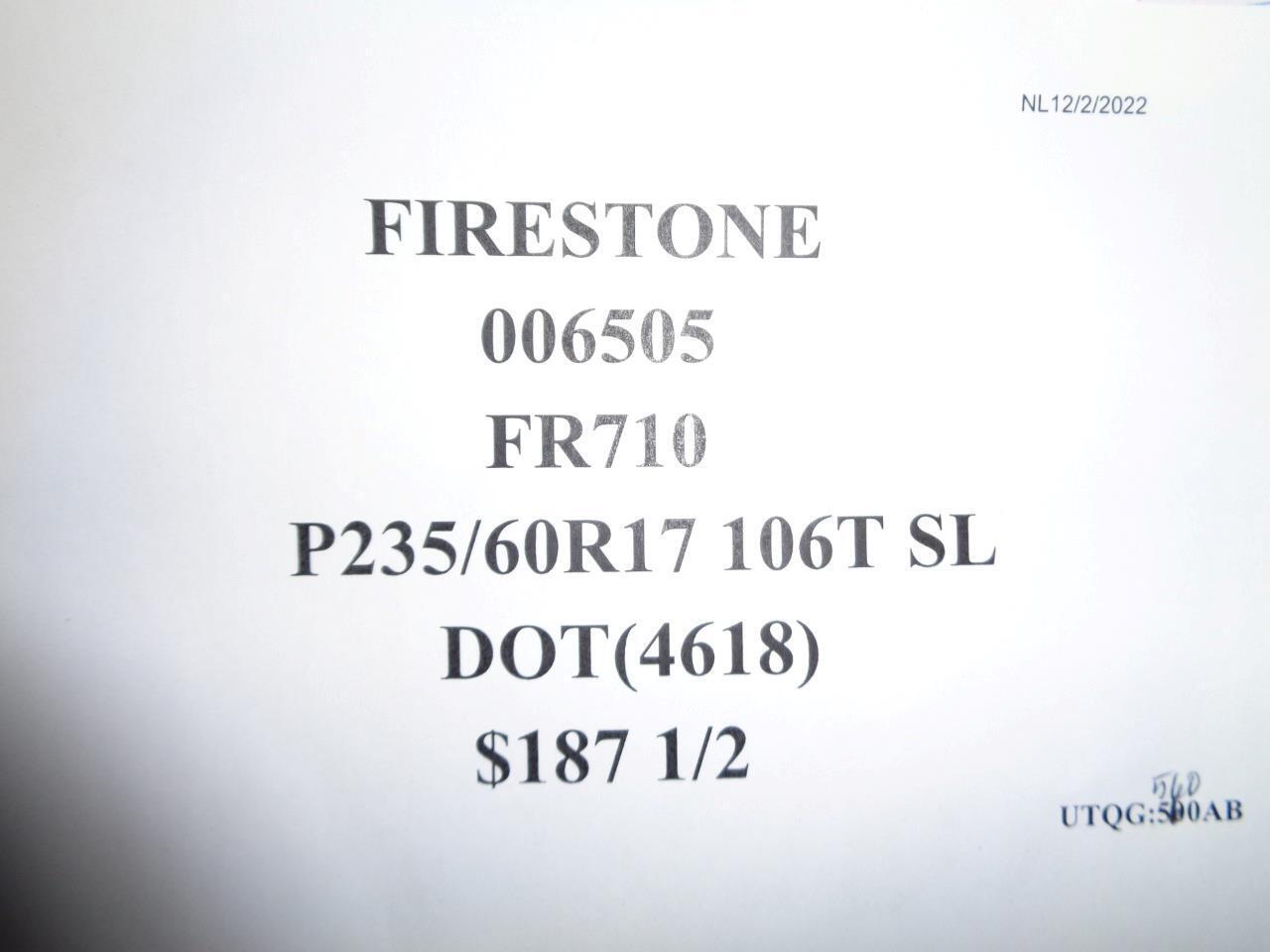 2 FIRESTONE FR710 P 235 60 17 100T SL TIRE 006505