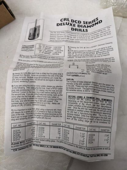 CRL DCD34 331747 3/4" DCD SERIES ELECTRO-FORMED DIAMOND DRILL NEW D0