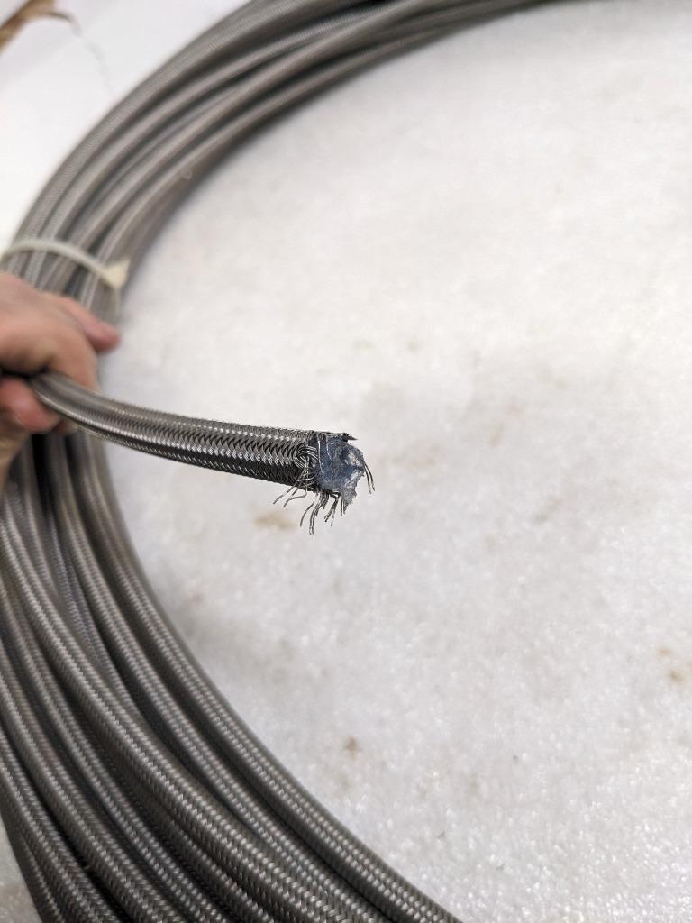UNBRANDED BRAIDED SS 107' HOSE 3/8" OD 1/4" ID TEFLON LINED NEW R5