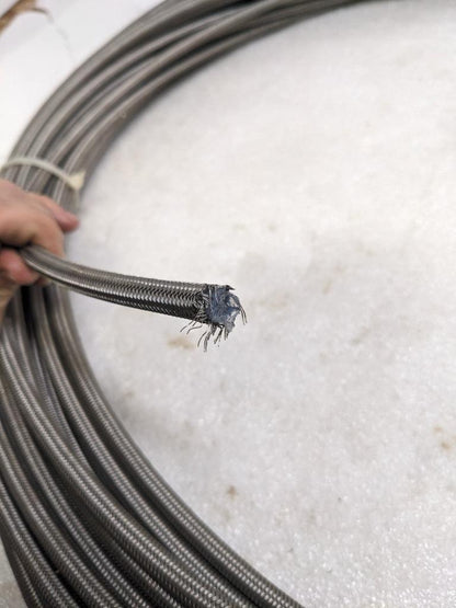 UNBRANDED BRAIDED SS 107' HOSE 3/8" OD 1/4" ID TEFLON LINED NEW R5