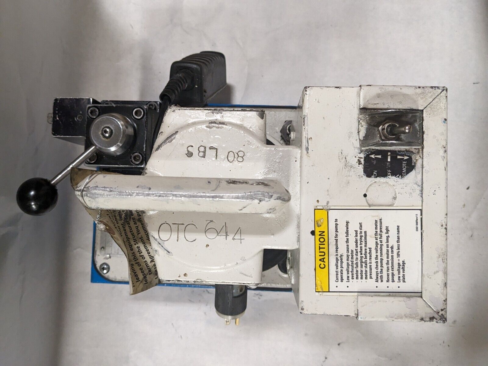 POWER TEAM SPX ELECTRIC HYDRAULIC PUMP PE550 W/ MR571 POST TENSION JACK