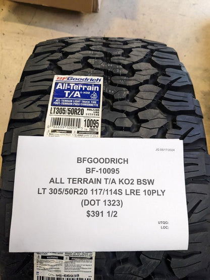 2 BFGOODRICH ALL TERRIAN T/A KO2 BSW LT 305 50 20 117/114S LRE 10PLY TIRES 10095