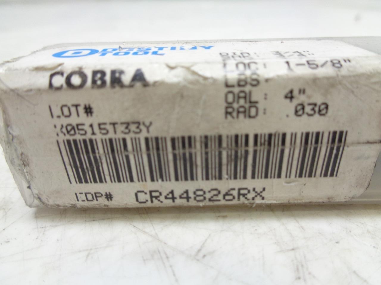 DESTINY TOOL COBRA END MILL ROUGH TOOTH CR44826RX 3/4"x1-5/8" 4 FLUTE R22T6BM