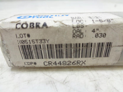 DESTINY TOOL COBRA END MILL ROUGH TOOTH CR44826RX 3/4"x1-5/8" 4 FLUTE R22T6BM