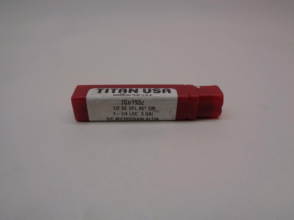 TITAN USA TOOLS TC61932 1/2x3 45° SQUARE 5 FLUTE END MILL R22T8