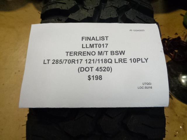 2 FINALIST TERRENO MT BSW LT 285 70 17 121/118Q LRE 10PLY TIRES LLMT017 CQ1