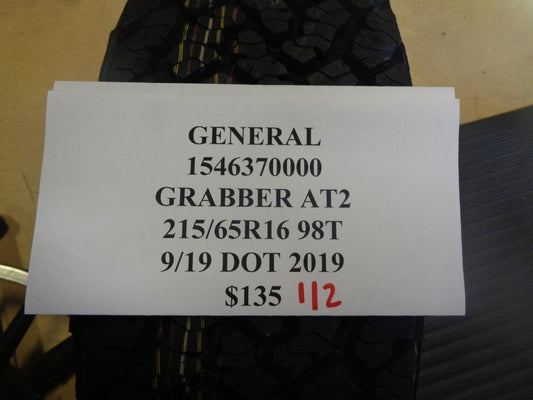GENERAL GRABBER A/T 2 P 215 65 16 98T SL ALL TERRAIN TIRE 15463700000 AQ4