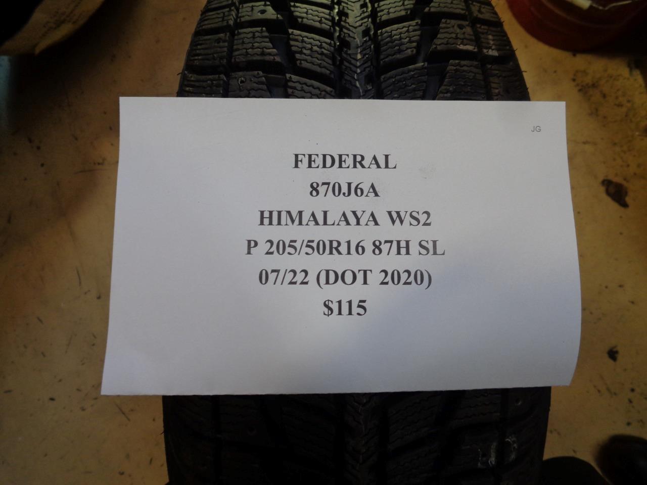2 NEW TIRES FEDERAL HIMALAYA WS2 205 50 16 87H SL 870J6A
