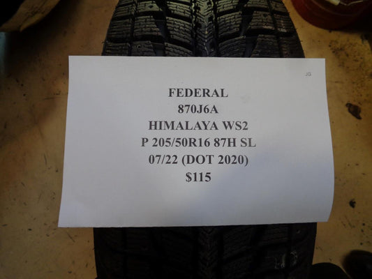 2 NEW TIRES FEDERAL HIMALAYA WS2 205 50 16 87H SL 870J6A