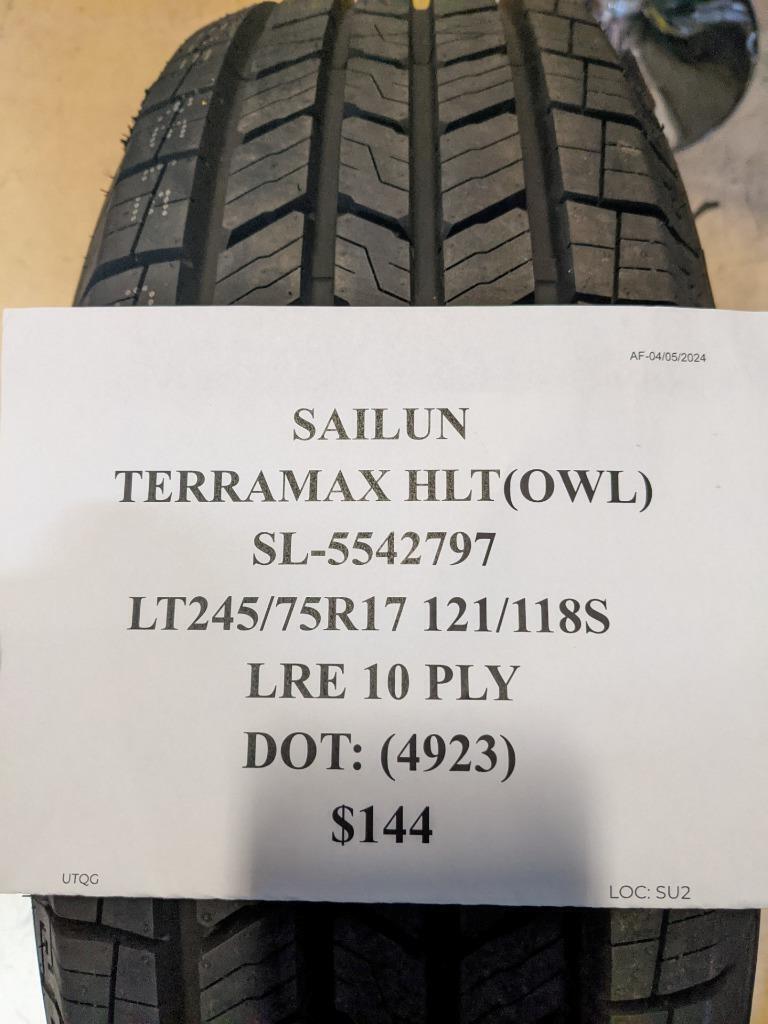 SAILUN TERRAMAX HLT OWL LT 245 75 17 121/118S LRE 10PLY TIRE 5542797 CQ2