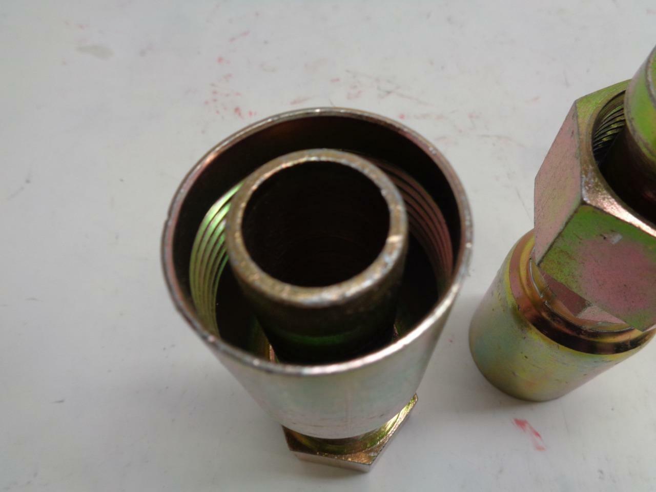 1 NEW 2 PACK EATON HYDRAULIC 16U-S76 PERM-CRIMP HOSE END R1/R2AT 16US76 R10TD