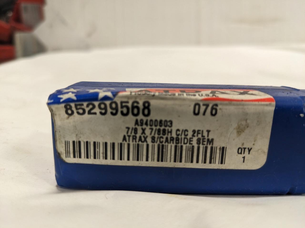 ATRAX 7/8"X 7/8"X1-1/2"X4" 2 FLUTE SOLID CARBIDE SQUARE END MILL 85299568 R22T5