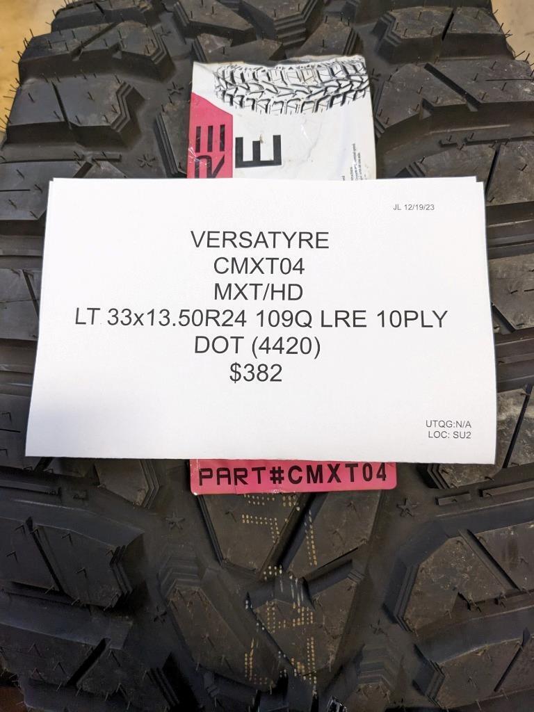 VERSATYRE MXT/HD LT 33 13.50 24 109Q LRE 10PLY TIRE CMXT04  AQ4